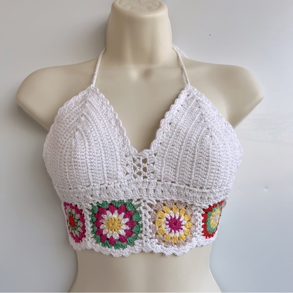 Tops - Boho Knitted Macrame Halter Top